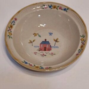 International China Heartland 7"Bowl Vintage Stoneware Cereal Farm Folk Set of 4